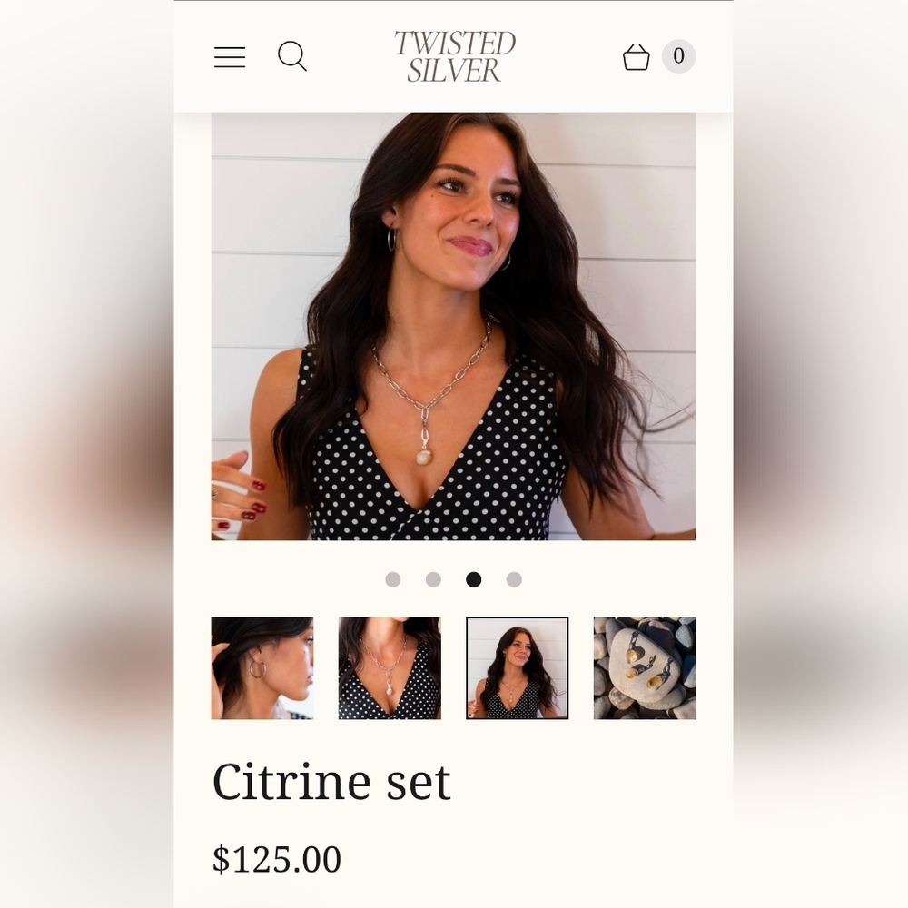 New Twisted Silver Citrine Set